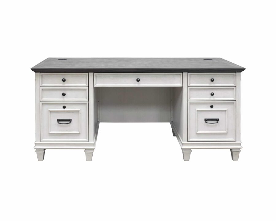 Wycliff Bay Sonoma Double Pedestal Desk in Dark Roast and Natural