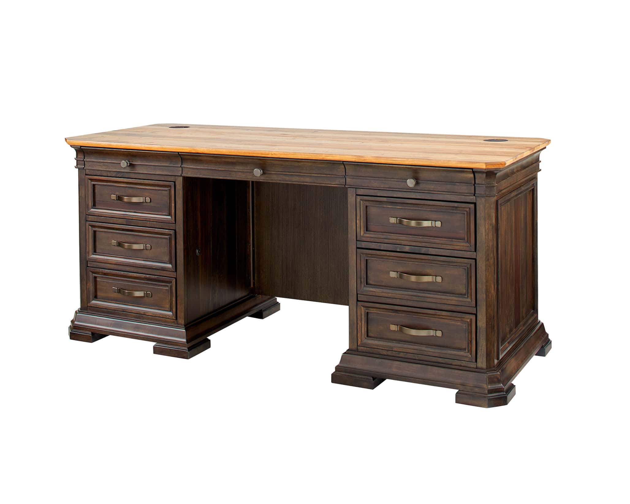 small double pedestal desk