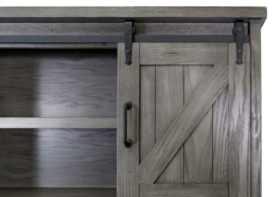 Avondale Hutch-Rustic Gray Finish_Close up of Door