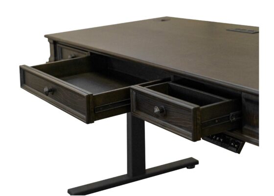 Kingston Electronic Sit/Stand Desk Drawers Open