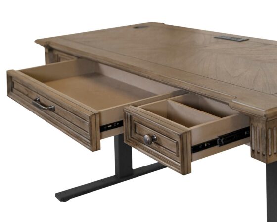 Bristol Collection - Sit/Stand Desk - Drawers Open