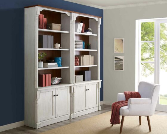 Durham Two Tall Bookcases with Lower Doors