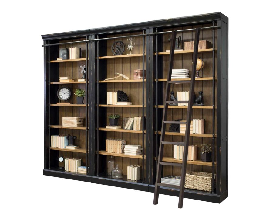 Toulouse Aged Ebony Bookcases