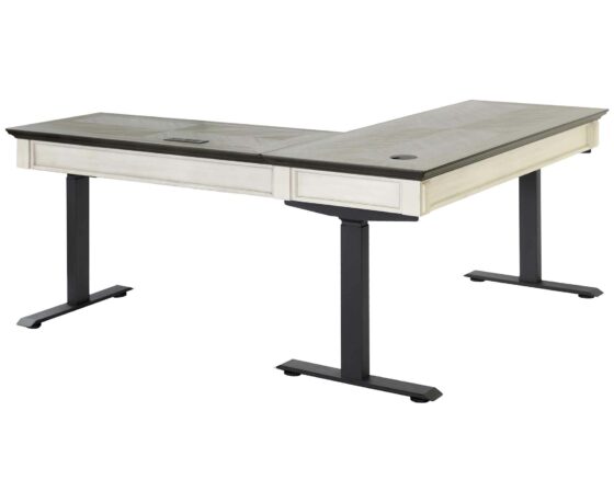 Hartford White L-Shape Electric Sit/Stand Desk