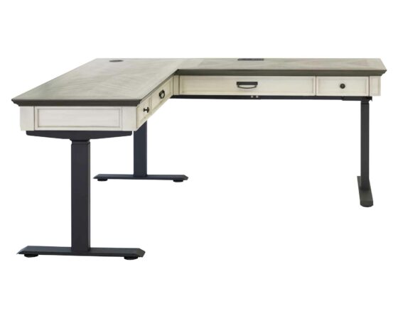 Hartford White L-Shape Electric Sit/Stand Desk