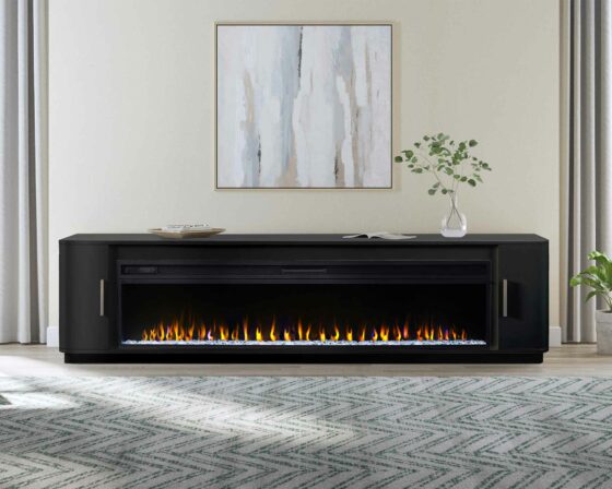 Uptown Black 96" fireplace console
