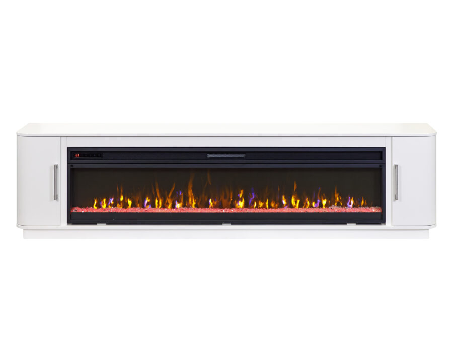 Uptown White 96" Fireplace Console