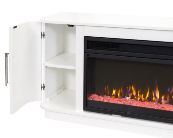 Uptown White 96" Fireplace Console