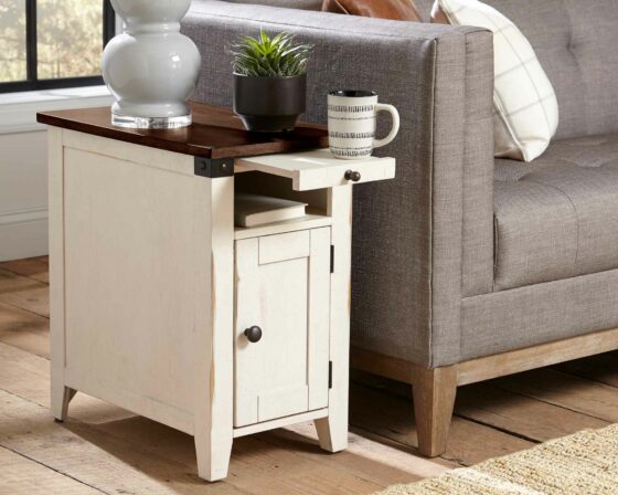 Dakota White Chairside Table