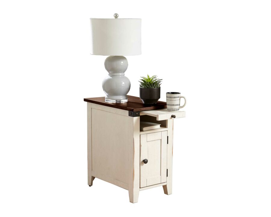 Dakota White Chairside Table