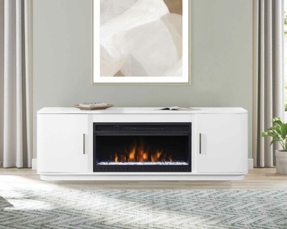 Uptown White 76" Fireplace Console