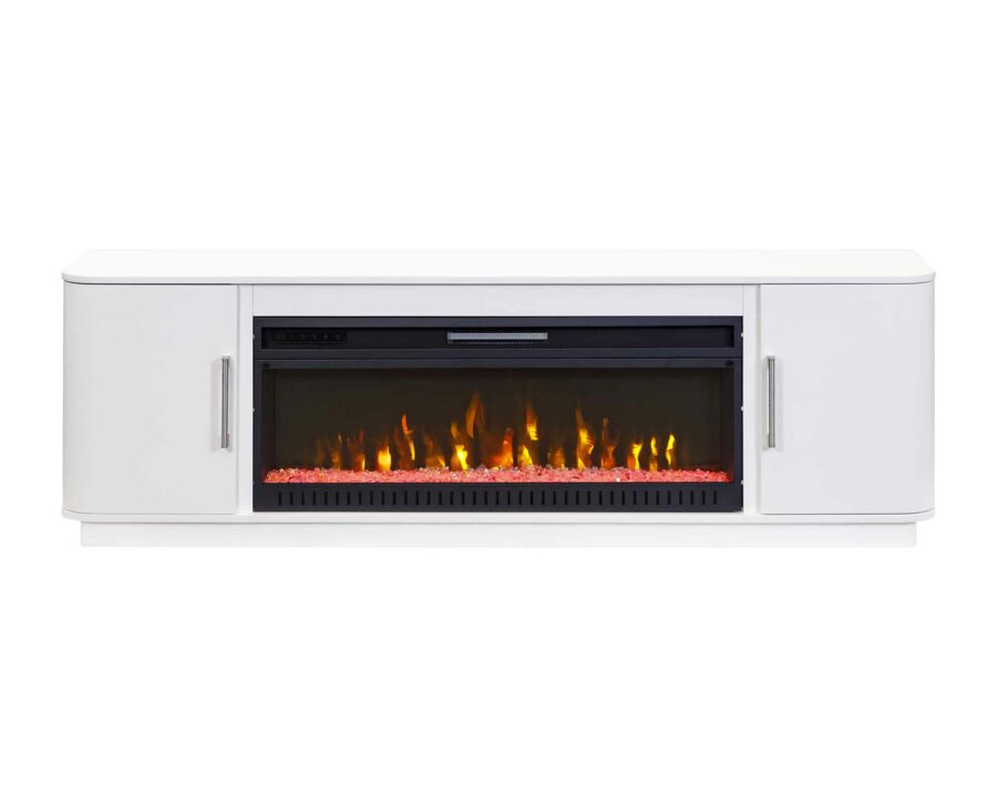 Uptown White 76" Fireplace Console