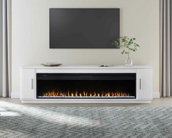 Uptown White 84" Fireplace Console