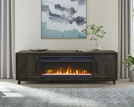 Palisades Charcoal 80" Fireplace Console