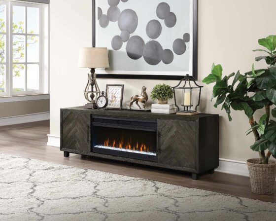 Palisades Charcoal 80" Fireplace Console