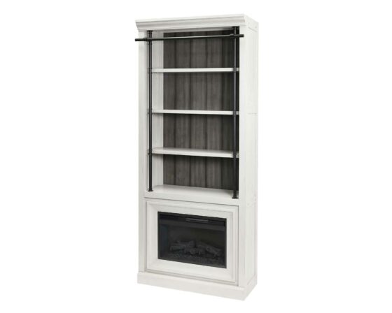 Rustic White Toulouse Fireplace Bookcase