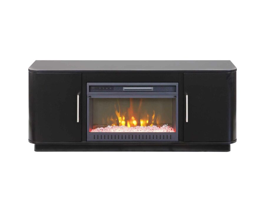 Uptown Black 60" Fireplace Console