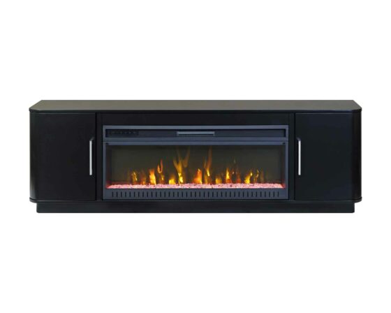 Uptown Black 76" Fireplace Console