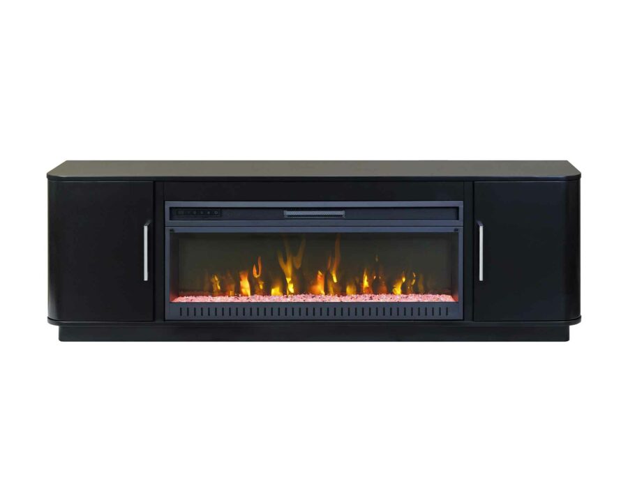 Uptown Black 76" Fireplace Console