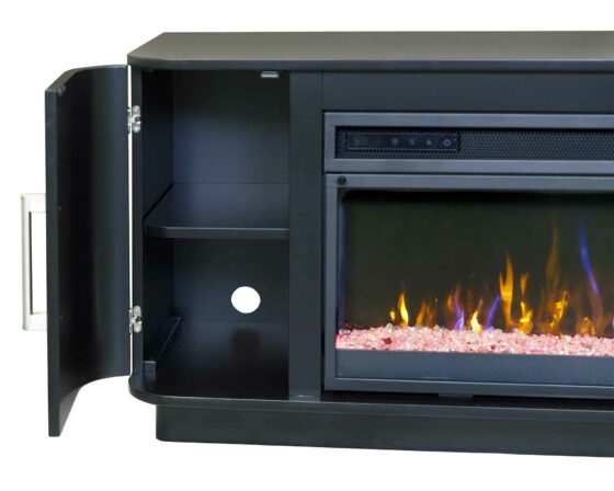 Uptown Black 96" Fireplace Console