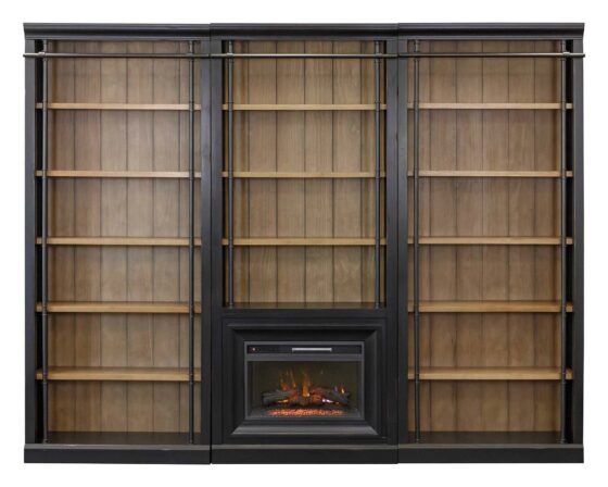 Toulouse Fireplace Bookcase Library Wall