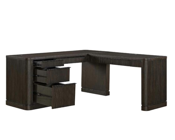 Tulane Office L-Shape Pedestal Desk with Open Return