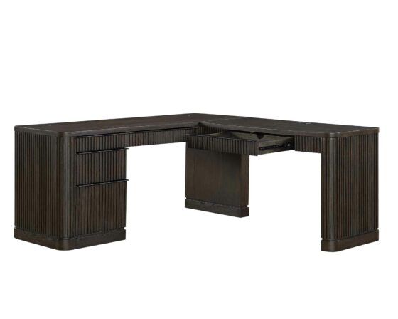 Tulane Office L-Shape Pedestal Desk with Open Return