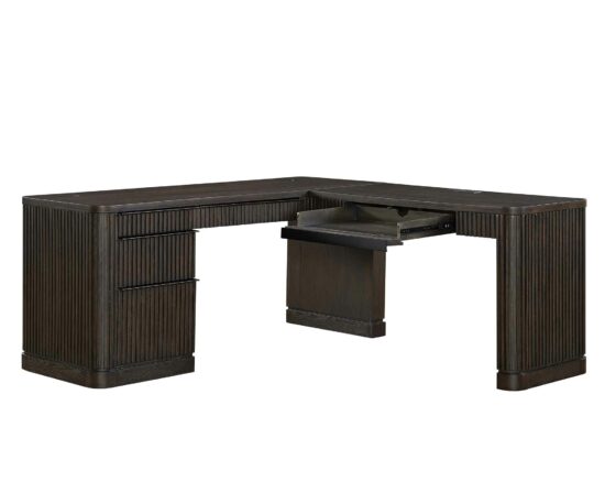 Tulane Office L-Shape Pedestal Desk with Open Return